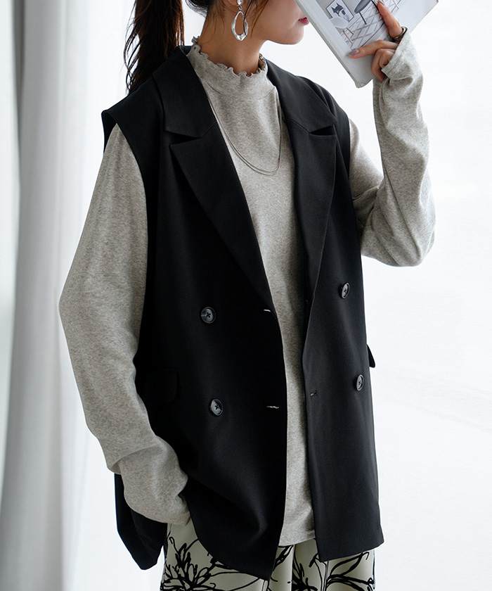 インナー 防汚加工 レディース ロンT トップス ロング 長袖 Tシャツ カットソー ティーシャツ Vネック クルーネック ハイネック 長い レイヤード カラバリ | HUG.U | 05