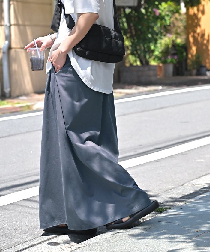 スカート ロング 接触冷感 Aライン レディース ロングスカート ボトムス ボトム フレア フレアスカート マキシ | HUG.U | 01
