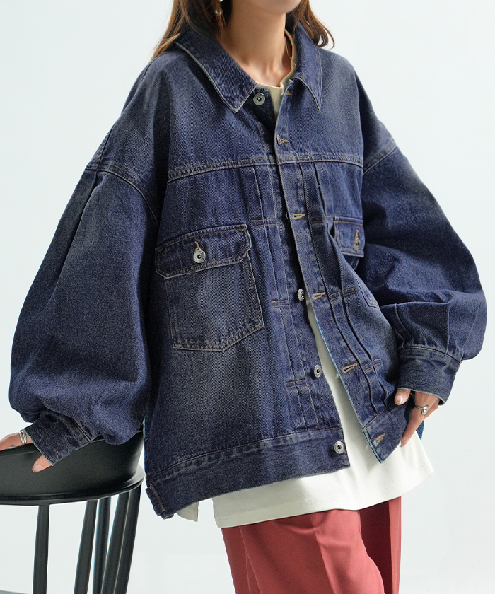 HUG.U（ハグユー） デニムジャケット Gジャン ぽわん袖 アウター