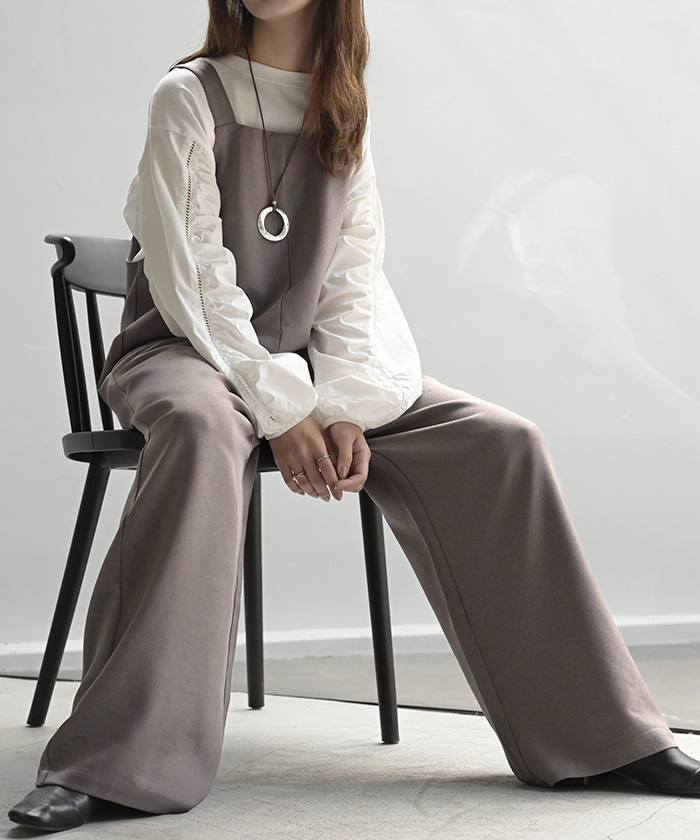 HUG.U（ハグユー） サロペット ウールライク イージーケア ロング