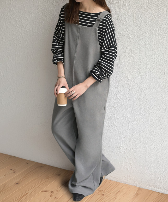 HUG.U（ハグユー） サロペット ウールライク イージーケア ロング