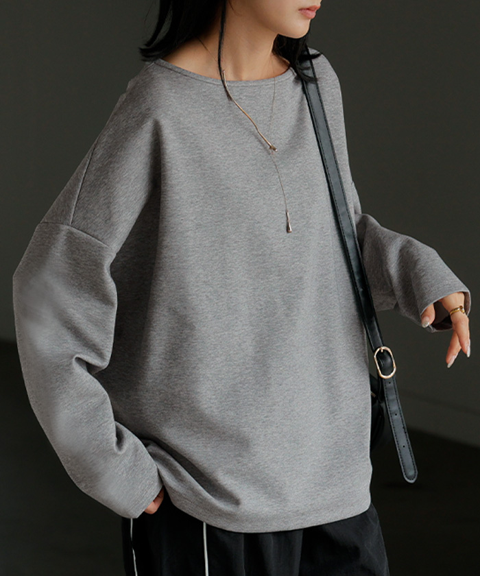 ロンT 選べる ネック ポンチ レディース トップス 長袖 Tシャツ カットソー ロング ティーシャツ シワになりにくい | HUG.U | 06