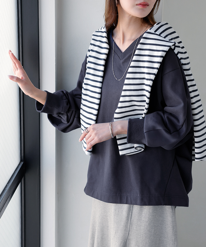 HUG.U（ハグユー） スウェット タック レディース トップス ロング