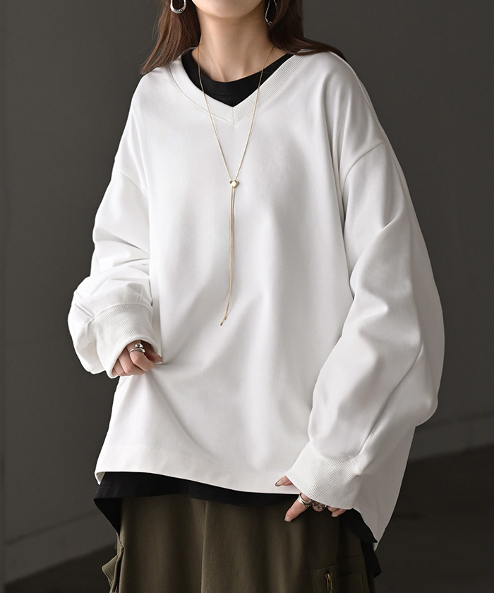 HUG.U（ハグユー） スウェット タック レディース トップス ロング