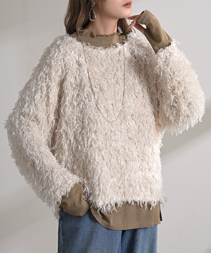 インナー 選べる 2ネック シアー トップス レディース カットソー レイヤード シアートップス シースルー シアーインナー ハイネック クルーネック | HUG.U | 02