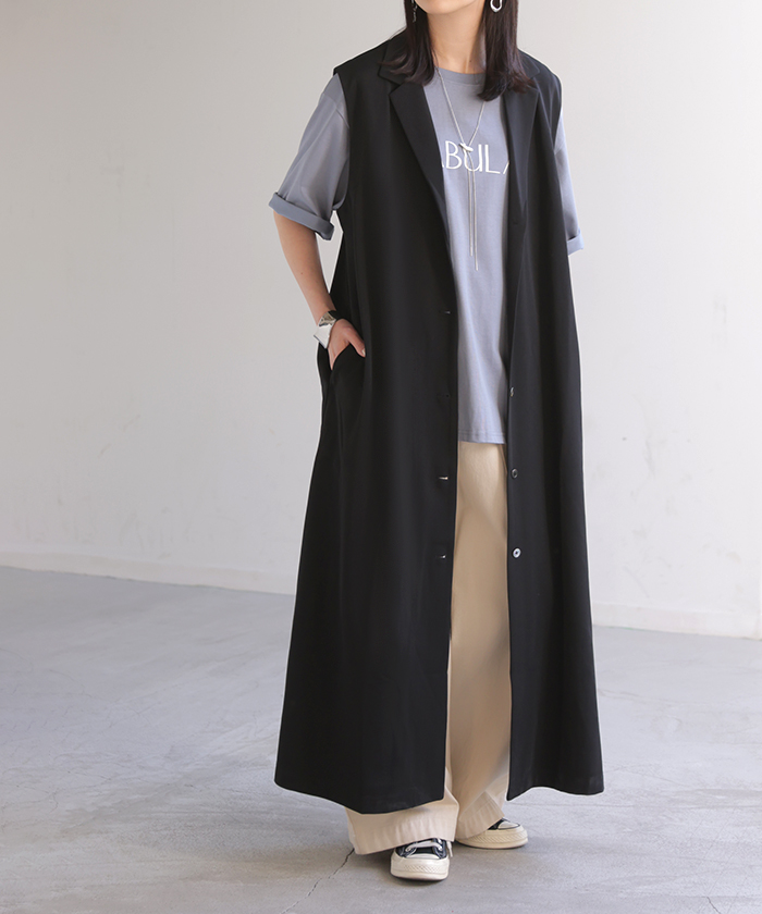 HUG.U（ハグユー） ベスト ジレ ロング 選べる2丈 レディース アウター