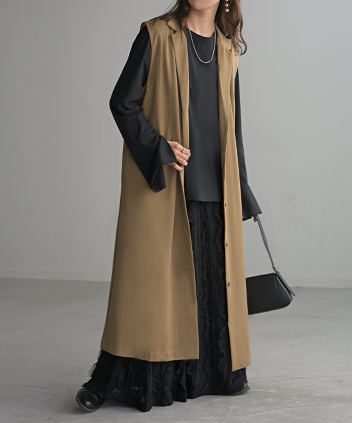 アルアバイト　ロング　ジレ　ベージュ ノースリーブベスト size 2 アルアバイト ロング ジレ ベージュ ノースリーブベスト size 2