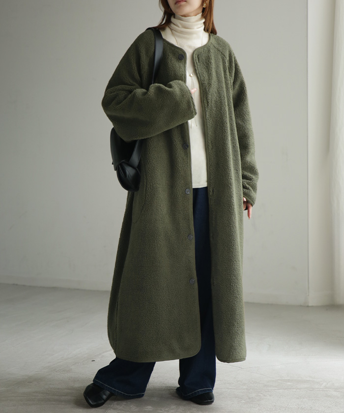 新品UNITED ARROWS　リバーシブルボアコートロングコート HUG.U（ハグユー） アウター ロング 2WAY リバーシブル キルティング