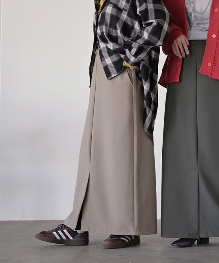 スカート 洗える ロング " 選べる 2丈 " タイトスカート タイト Iライン レディース ロングスカート マシンウォッシャブル ボトムス ボトム フレア | HUG.U | 01