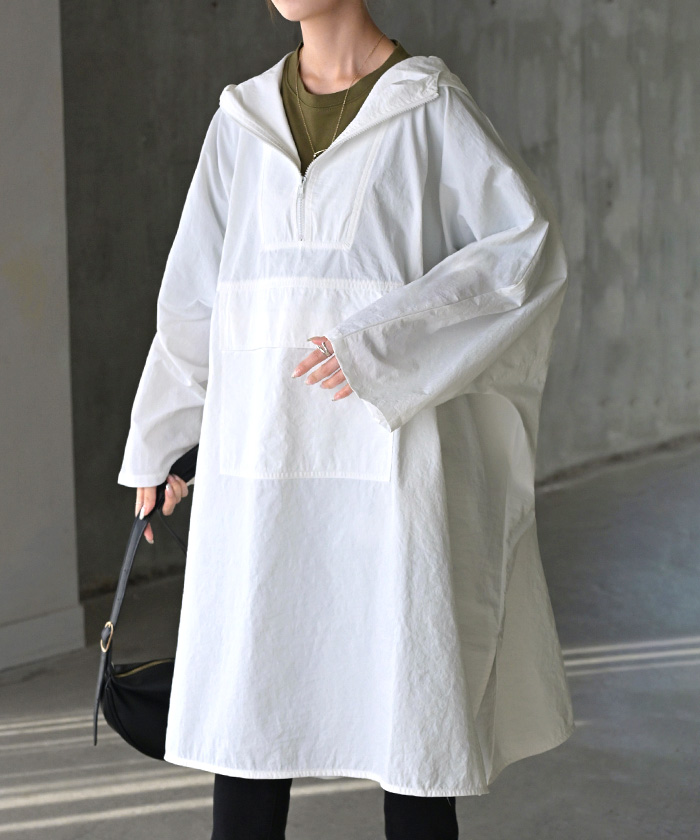 マウンテンパーカー ロング 撥水 レディース アウター ロングコート 撥水アウター ナイロン パーカー | HUG.U | 01