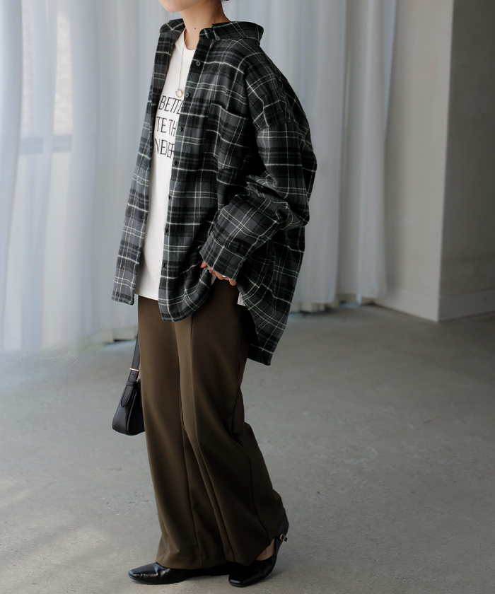 yunahicaユナヒカ シャドウチェック シャツプルオーバー黒　サイズ1 yunahicaユナヒカ シャドウチェック シャツプルオーバー黒 サイズ1