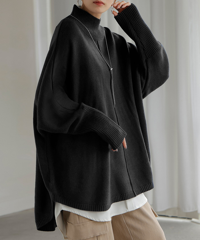 HUG.U（ハグユー） ニット ハイネック ドルマン レディース トップス