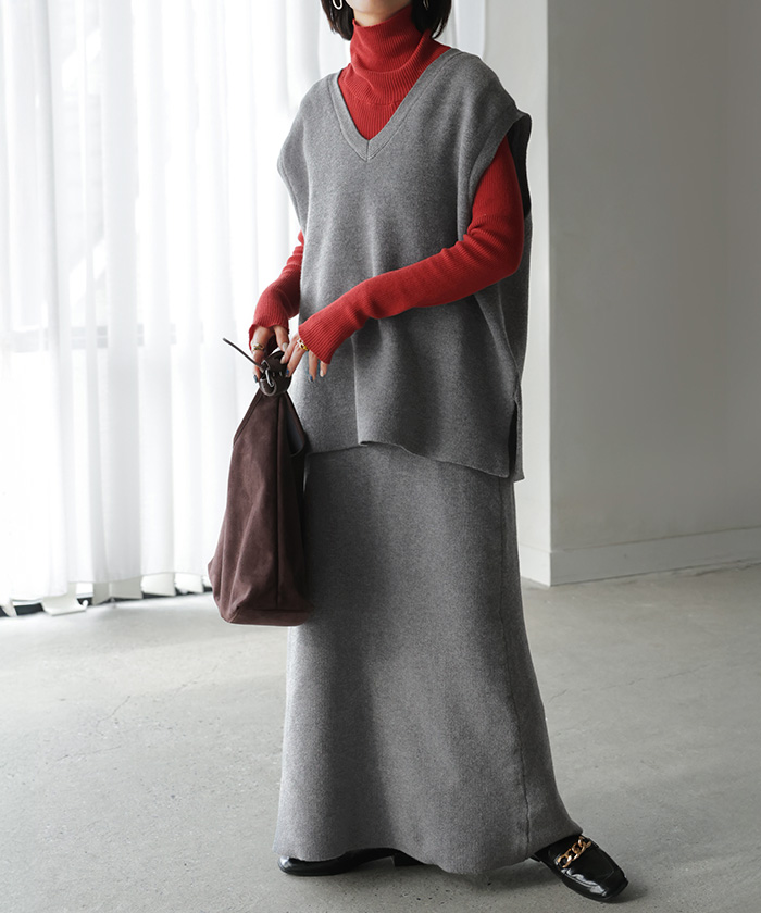 HUG.U（ハグユー） セットアップ ニットベスト スカート 2点セット