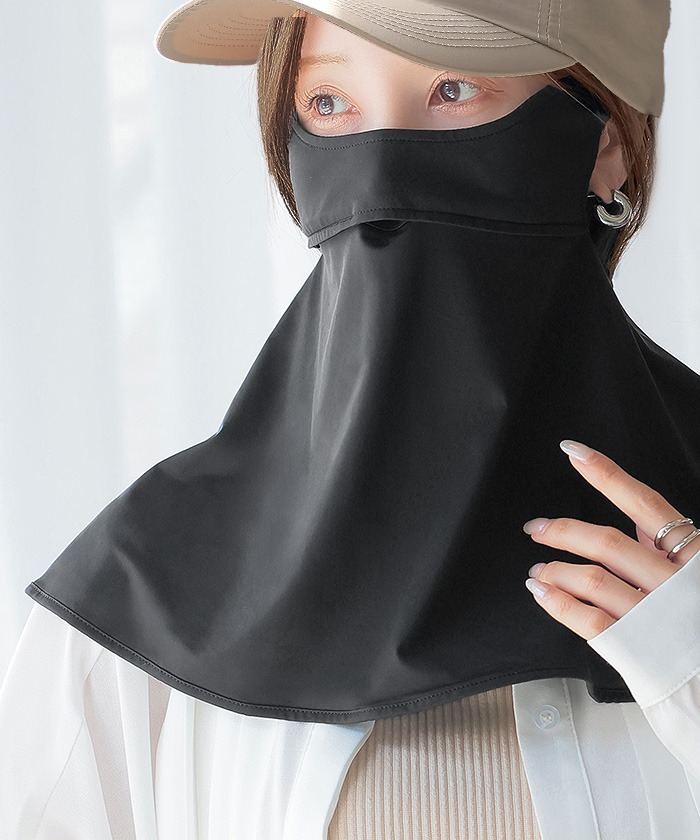 フェイスカバー UVカット 体感-2℃ 接触冷感 レディース 紫外線対策 遮蔽率 99.9% 抗菌 洗える 洗濯可能 夏用 UVカットマスク 日焼け防止 ネックカバー | HUG.U | 01