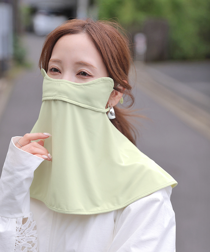 フェイスカバー UVカット 体感-2℃ 接触冷感 レディース 紫外線対策 遮蔽率 99.9% 抗菌 洗える 洗濯可能 夏用 UVカットマスク 日焼け防止 ネックカバー | HUG.U | 03