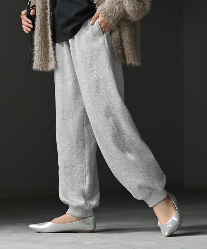パンツ 特暖 裏シャギー スウェット レディース ロング スウェットパンツ 選べる 2丈 裏起毛 ロングパンツ ジョガーパンツ ズボン ゆったり | HUG.U | 01