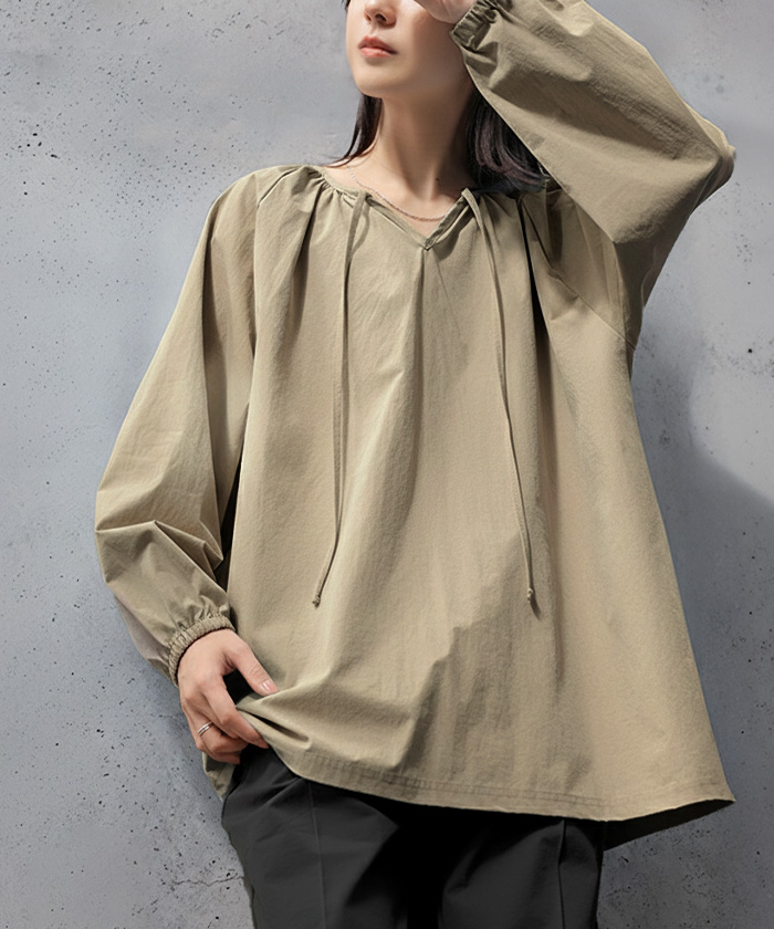 ラッシュガード 上下 2点セット UVカット 水陸両用 レディース 長袖 トップス ロング パンツ キーネック クルーネック 紫外線対策 | HUG.U | 03