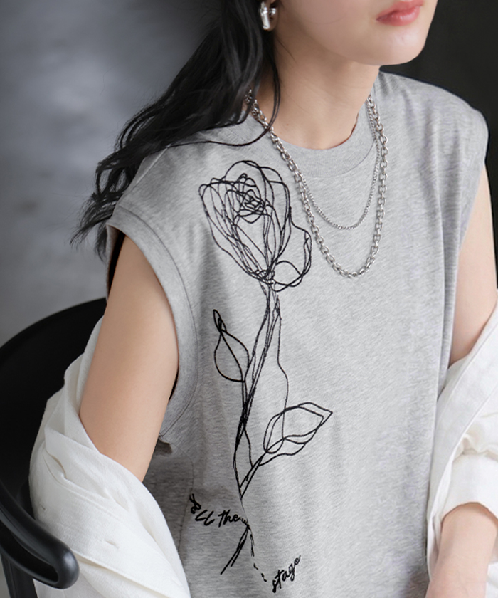 HUG.U（ハグユー） タンクトップ 刺繍 花柄 トップス レディース