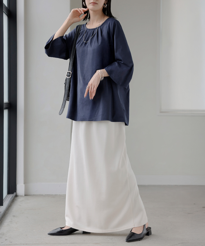 ブラウス UVカット 接触冷感 吸水速乾 レディース トップス シャツ カットソー Tシャツ 紫外線対策 日焼け対策 涼しい 冷たい ストレッチ 軽い 七分袖 半袖 無地 | HUG.U | 03