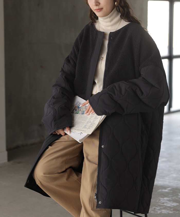 HUG.U（ハグユー） コート ボア 中綿 レディース アウター ボアコート 