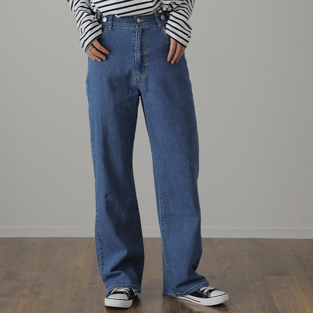 HUG.U デニム パンツ デニムパンツ レディース ワイドパンツ