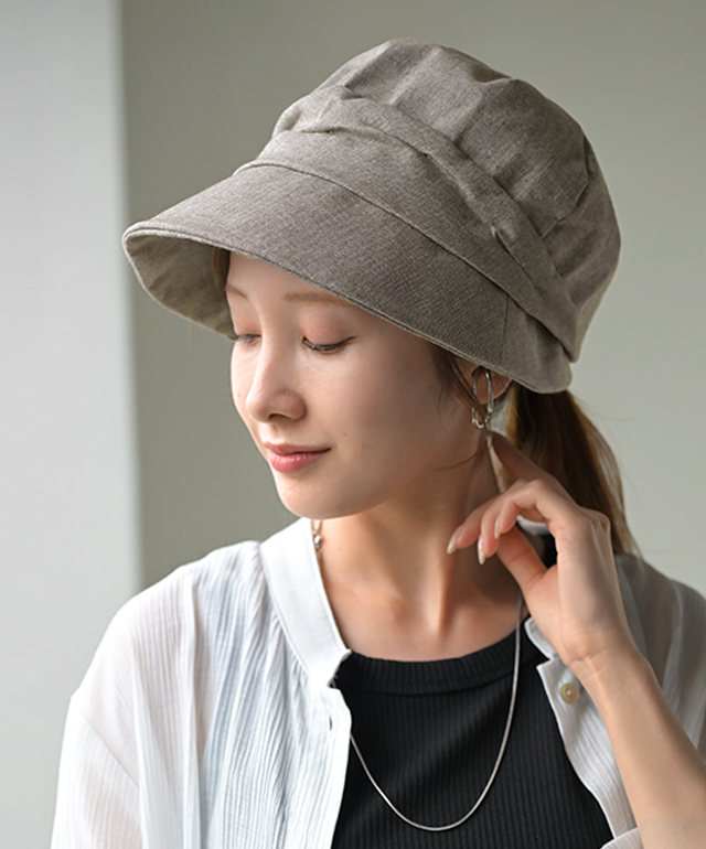 帽子 レディース UVカット 紫外線対策 キャスケット 紫外線 日よけ つば広 ハット おしゃれ 折りたたみ 黒 グレー 夏 | HUG.U | 02