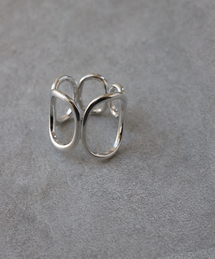 リング レディース 指輪 オーバル フリーリング レディース シルバーアクセサリー ゴールド 変形ウェーブ アクセサリー アクセ | HUG.U | 02