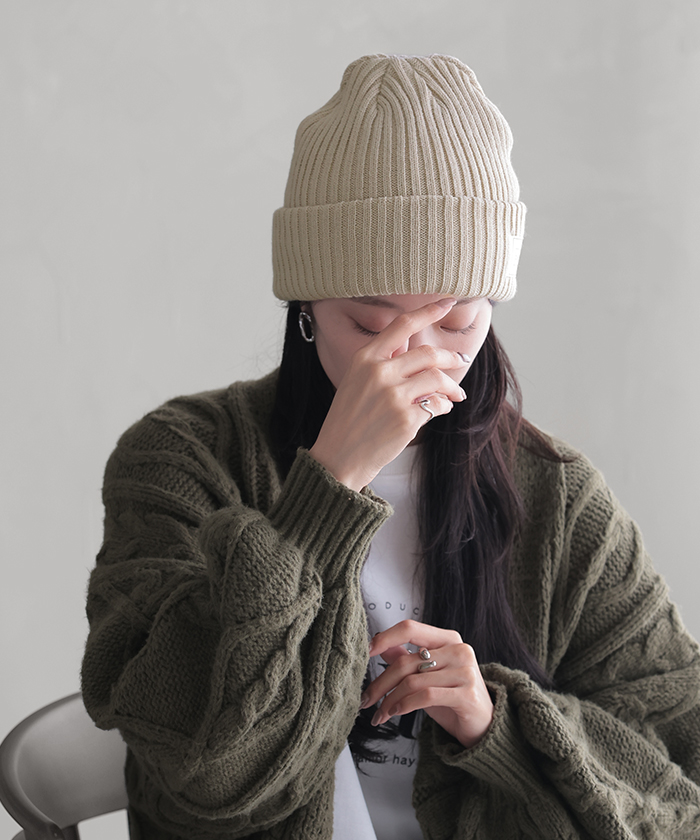 ニット帽 手洗い可 帽子 ビーニー ワッチ 防寒 レディース メンズ ハット ニットキャップ ネームタグ | HUG.U | 03