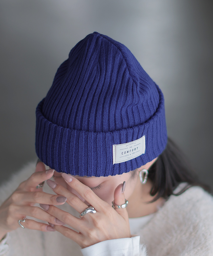 ニット帽 手洗い可 帽子 ビーニー ワッチ 防寒 レディース メンズ ハット ニットキャップ ネームタグ | HUG.U | 02