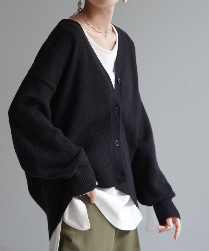 HUG.U カーディガン 体型カバー レディース セーター トップス