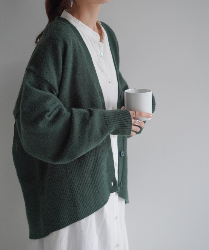 カーディガン 体型カバー レディース セーター トップス ニットカーディガン ショート 軽い | HUG.U | 03