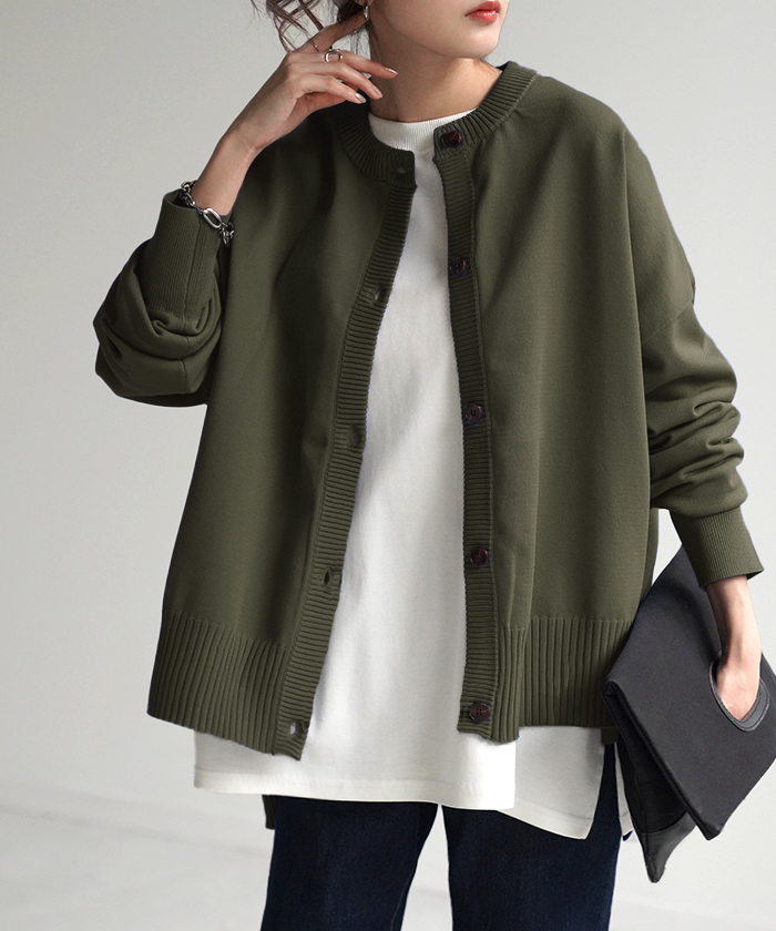 ニット カーディガン 体型カバー レディース セーター トップス ニットカーディガン 軽い ボタン カーデ 長袖 | HUG.U | 03