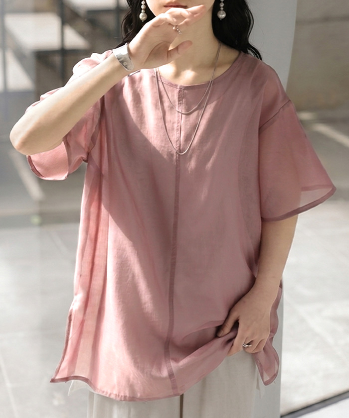 HUG.U（ハグユー） Tシャツ トップス レディース シアー シアー