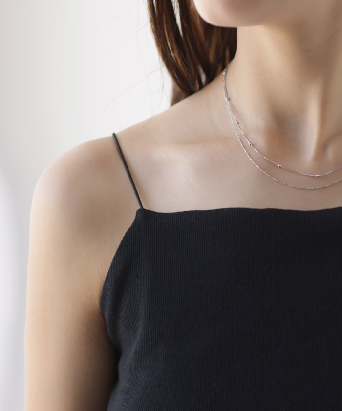 ネックレス 2連 ボールチェーンネックレス チェーン ボール ボールチェーン チェーンネックレス | HUG.U | 02