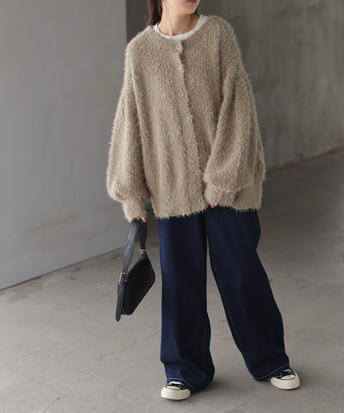 ニット 前後 2way プルオーバー カーディガン カーデ ニットカーディガン レディース セーター トップス | HUG.U | 03