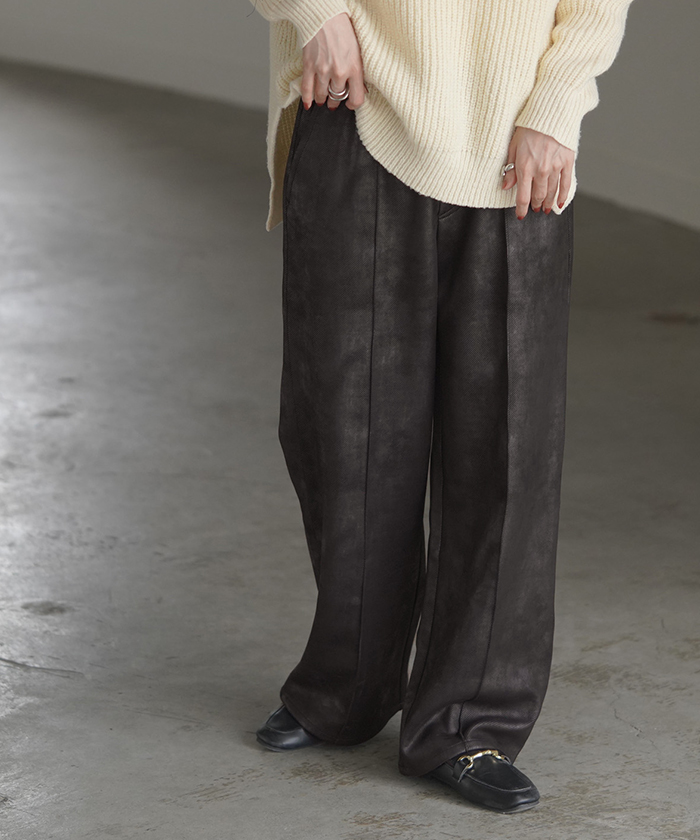 パンツ ミリタリーパンツ レディース センターライン フレア ワイドパンツ ロング ロングパンツ ミリタリー | HUG.U | 02