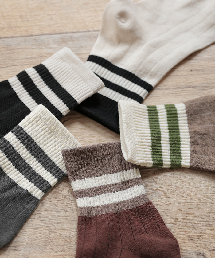 靴下 5色セット ソックス レディース 蒸れない ムレない 通気性 綿 混 クルー くるぶし クルーソックス | HUG.U | 01