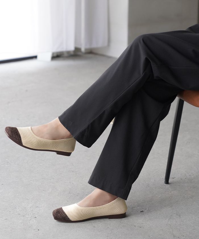 パンプス 超軽量 シューズ レディース ニット ニットパンプス スクエア スクエアトゥパンプス 靴 くつ クツ 歩きやすい ヒール ローヒール | HUG.U | 02