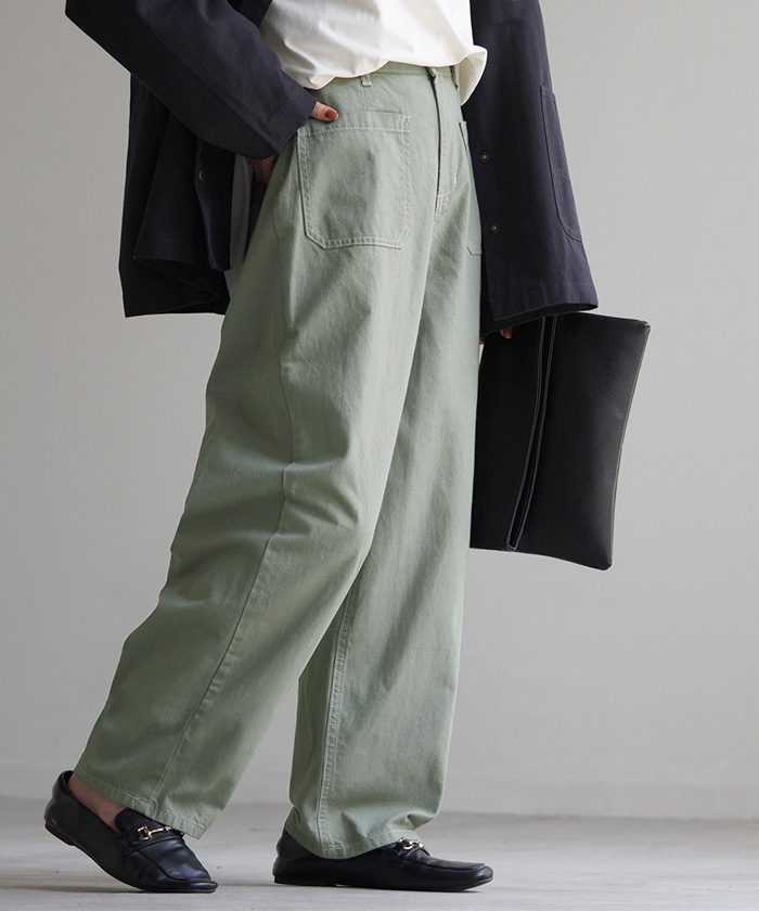 HUG.U パンツ レディース テーパード ボトムス テーパードパンツ