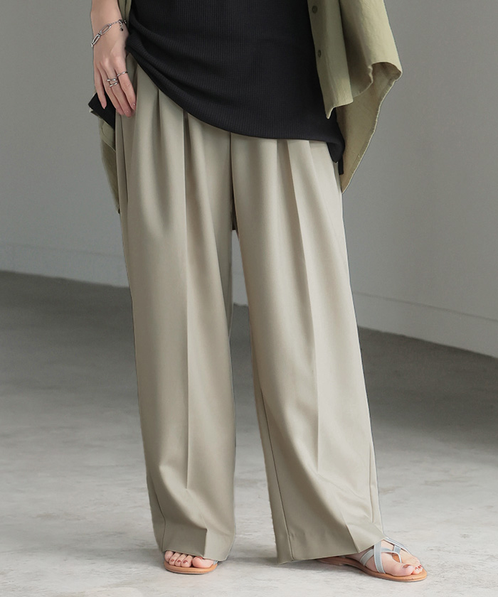 パンツ ワイド グルカ レディース ボトムス ボトム ロング ロングパンツ 体型カバー ボトムス ボトム ストレート ズボン ゆったり | HUG.U | 02