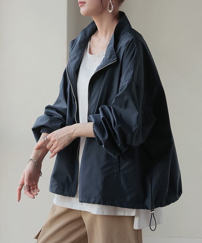 HUG.U ブルゾン アウター スタンドネック レディース ジャンパー