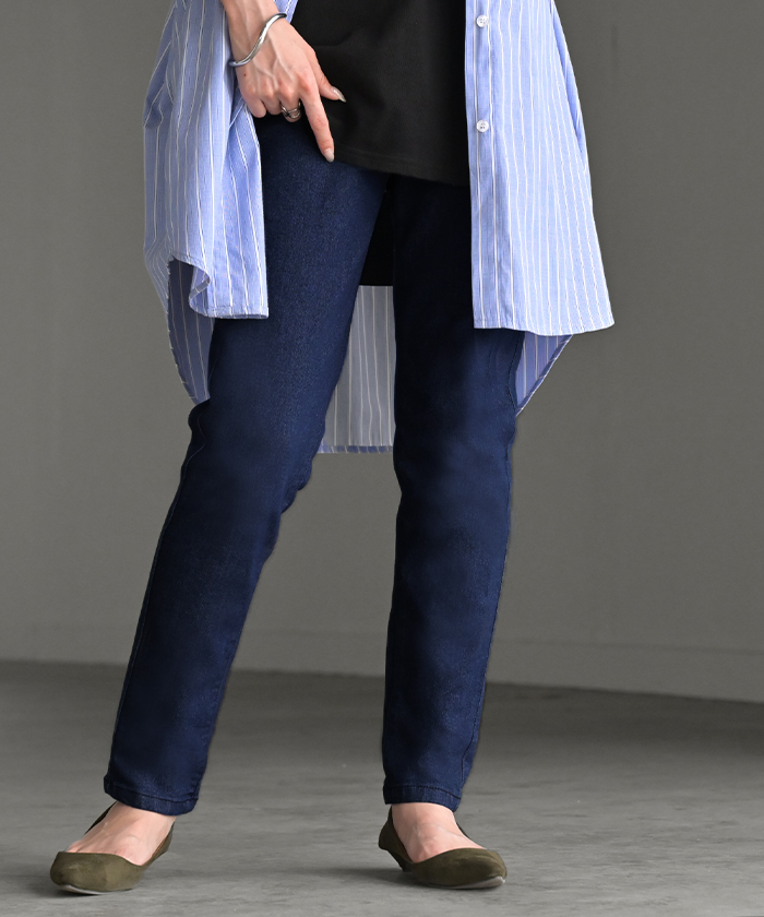 デニム パンツ UVカット 接触冷感 吸水 速乾 デニムパンツ レディース 低身長 さん スキニー スキニーデニム | HUG.U | 04