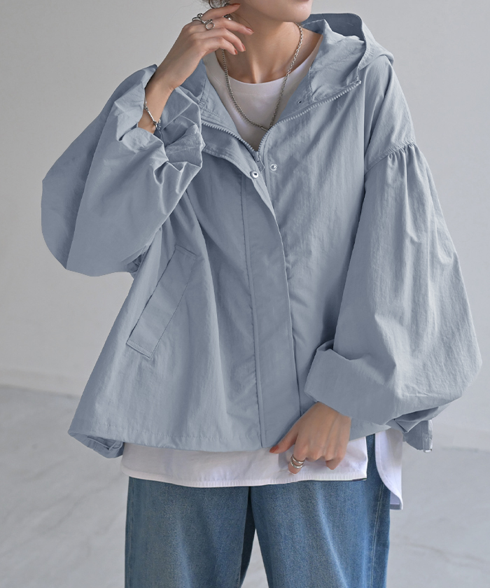 ブルゾン  撥水 別売り セットアップ 可 ジャスト丈 レディース アウター ナイロン ジャケット コート | HUG.U | 04