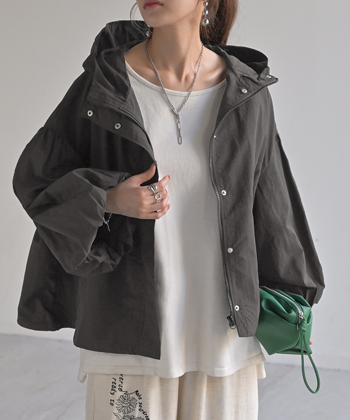 ブルゾン  撥水 別売り セットアップ 可 ジャスト丈 レディース アウター ナイロン ジャケット コート | HUG.U | 02