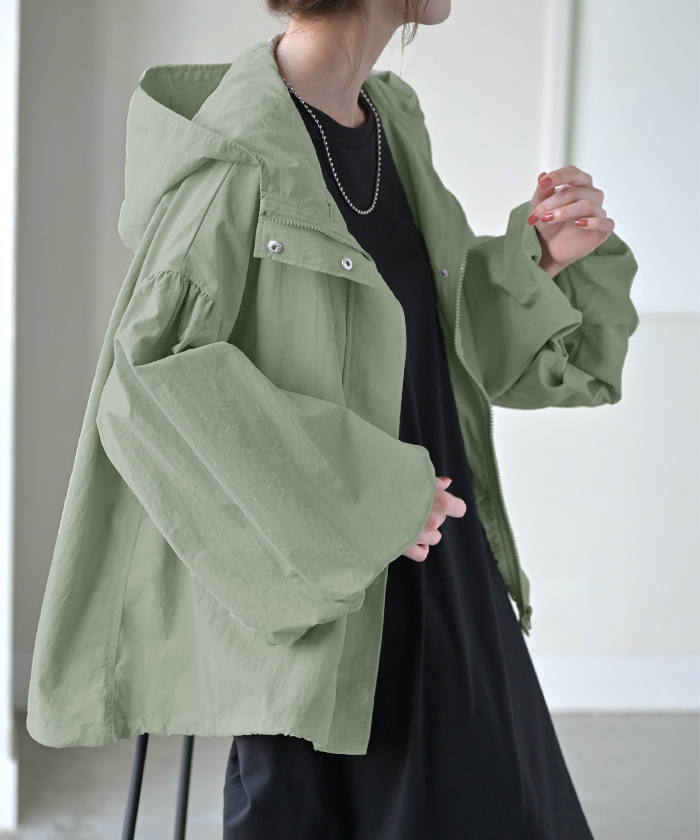 ブルゾン  撥水 別売り セットアップ 可 ジャスト丈 レディース アウター ナイロン ジャケット コート | HUG.U | 03