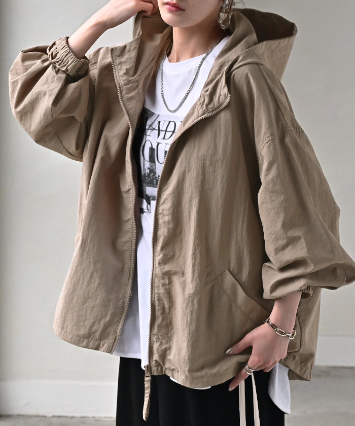 HUG.U アウター ブルゾン 撥水 ポケッタブル スポーティー レディース