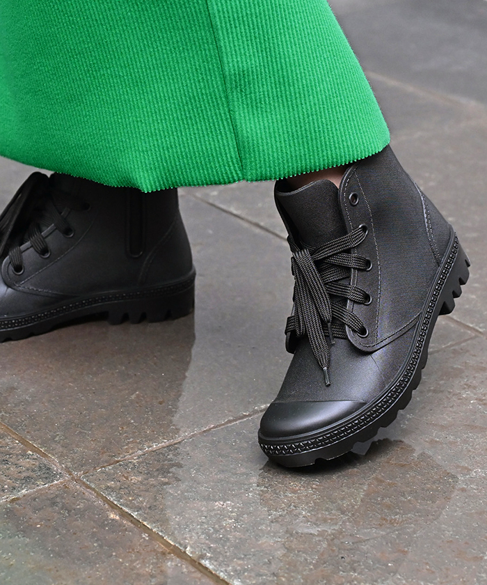 レインブーツ ブーツ 撥水 ヒール レディース 靴 厚底ブーツ 厚底 シューズ 歩きやすい サイドジップ ハイカット | HUG.U | 01