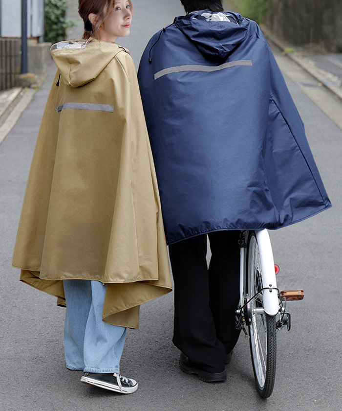 【M】自転車レインコート　レインウェア　男女兼用　リュック対応タイプ HUG.U レインコート 自転車 リュック 男女兼用 撥水 軽量