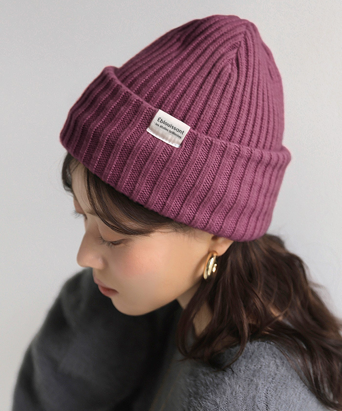 ニット帽 ニット レディース 2WAY リバーシブル リブ編み ケーブル編み ニットキャップ ニットハット ビーニー ワッチ 帽子 2way帽子 リブ | HUG.U | 02
