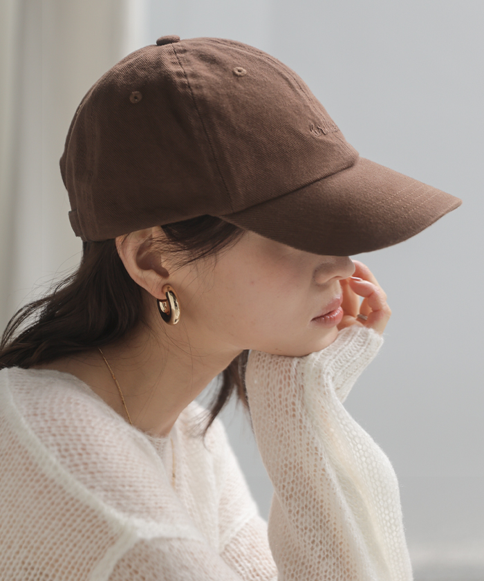 キャップ 小顔 深め 綿100 柔らかい レディース 帽子 ぼうし ベースボールキャップ ロゴ ワンポイント サイズ調節 アジャスター コットン100 ツイル | HUG.U | 02